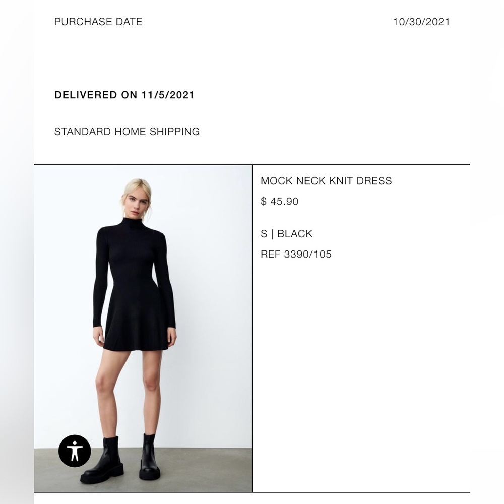 Zara mini sweater dress